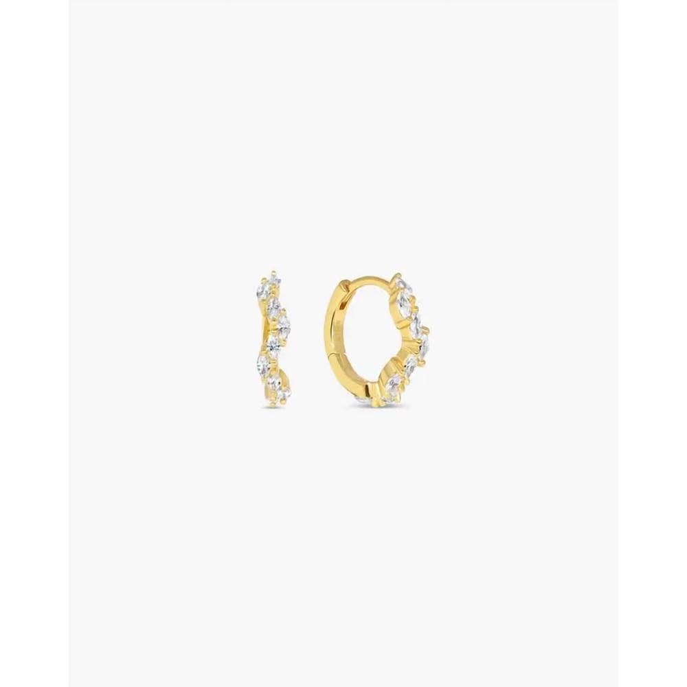 NEW JACKIE MACK DESIGNS 18k plated arctic huggies earrings in gold